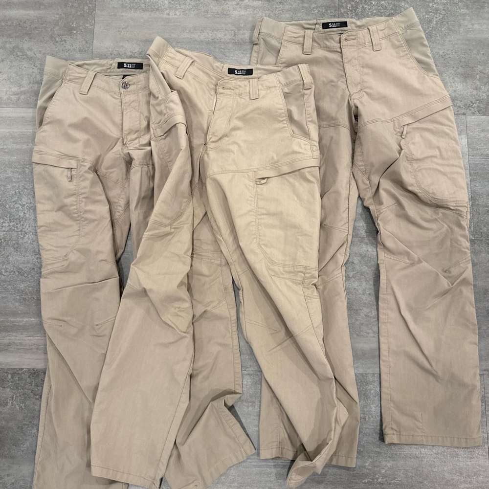5.11 Tactical Men's Tan Cargo Pants (set of 3)